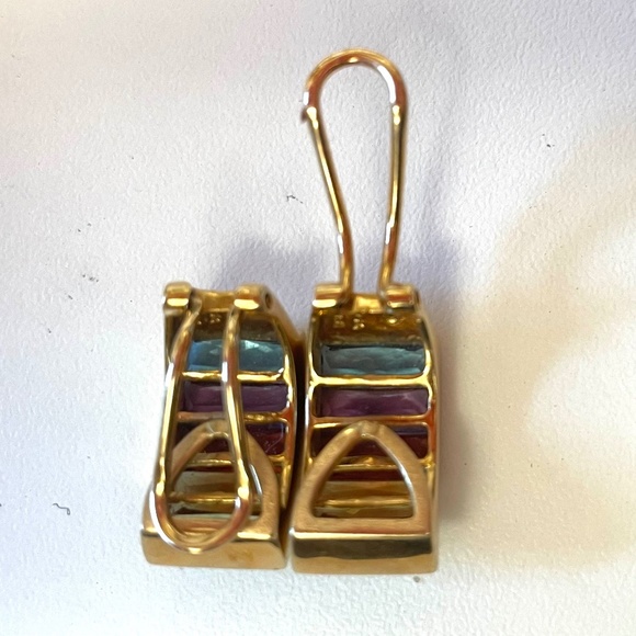 H. Stern Rainbow Clip on Hoop Earrings - 18k Gold with semi precious stones - Picture 2 of 3